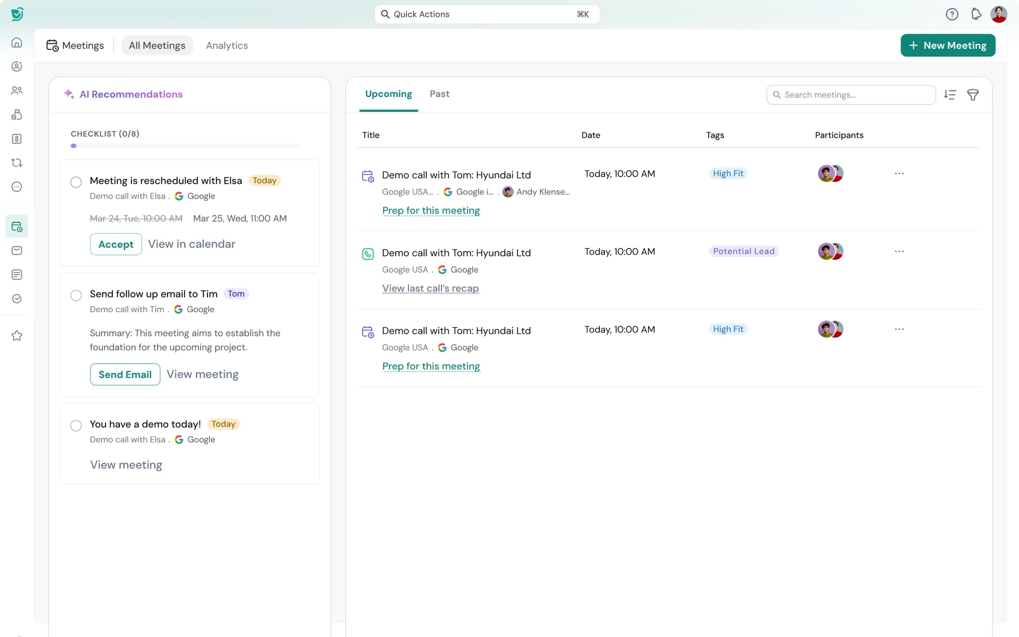 Sparrowcrm ai feature which determines the industry hit for sales